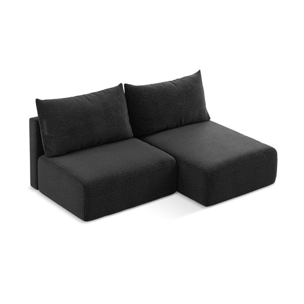 Черен разтегателен ъглов диван с място за съхранение (десен ъгъл) Kalena – Makamii-image-3