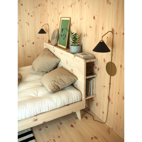 Кафяво борово двойно легло с решетка 140x200 cm Retreat - Karup Design-image-4