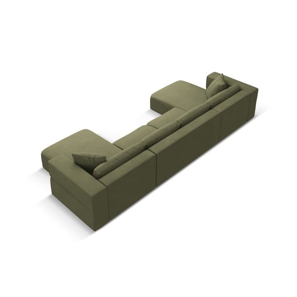 Светлозелен ъглов U-образен диван Esther – Milo Casa-image-3