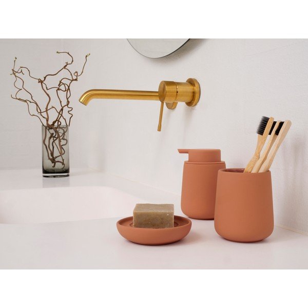 Оранжева керамична чаша за четки за зъби Nova One – Zone-image-1