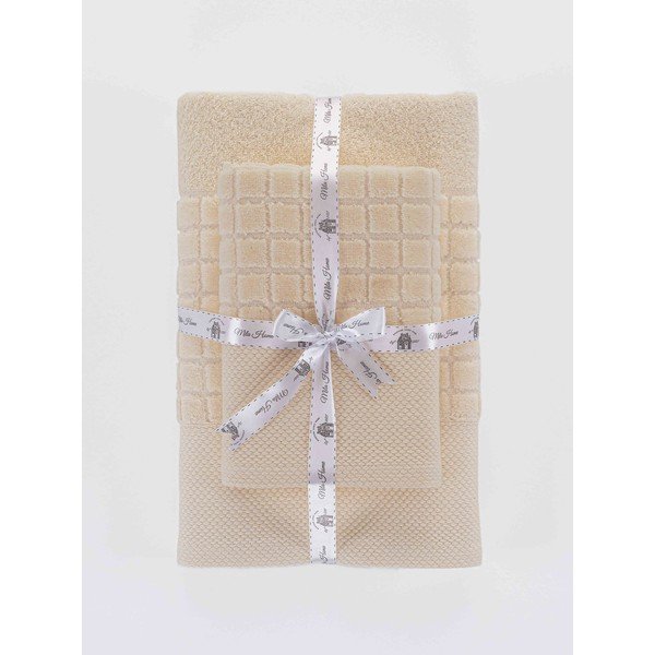 Бели памучни хавлии и кърпи за баня в комплект от 2 бр. от тери Square – Mila Home-image-3