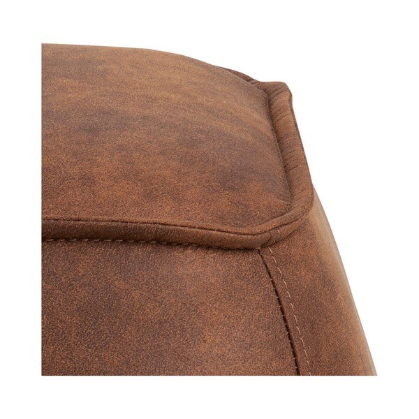 Koňakově hnědý puf z imitace kůže Actona Mie, 40 x 40 cm-image-1