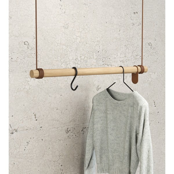 Стенна закачалка от масивен дъб в естествен цвят 80 cm Swing M – LIND DNA-image-2