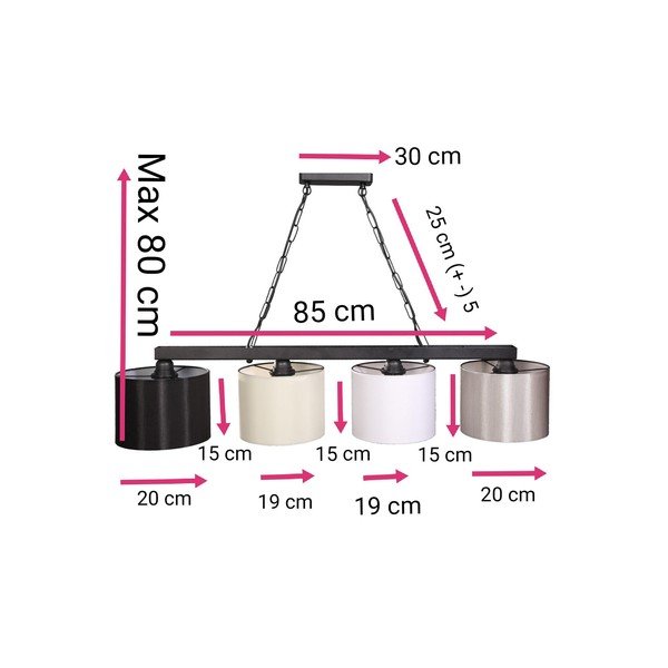 Висяща лампа 30x85 cm 4 - Magenta Home-image-2
