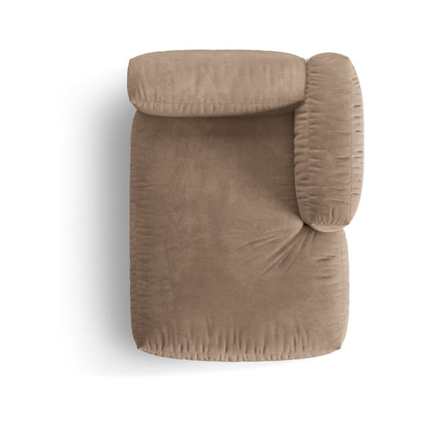 Светлокафяв кадифен модул за диван (десен ъгъл) Martina – Micadoni -image-3