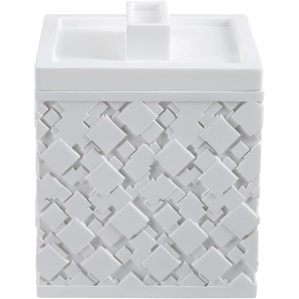 Бял органайзер за баня за памучни тампони от полирезин Agda – Spirella