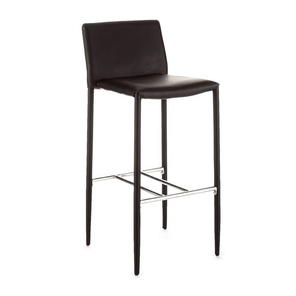 Černá barová židle s potahem z ekologické kůže Tomasucci Lion