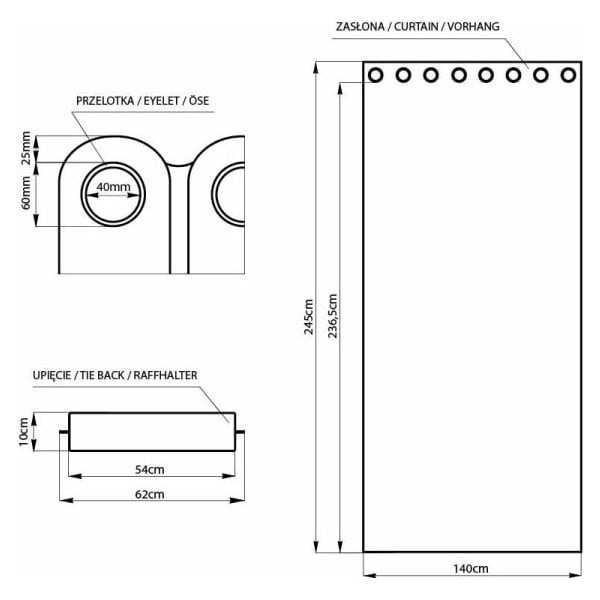 Завеса от бяло кадифе Кадифе, 140 x 245 cm - AmeliaHome-image-1