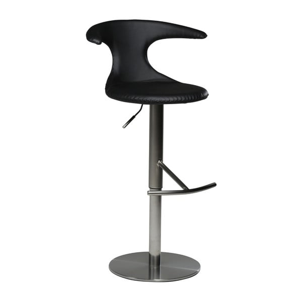 Černá barová nastavitelná židle s koženkovým sedákem DAN-FORM Denmark Flair