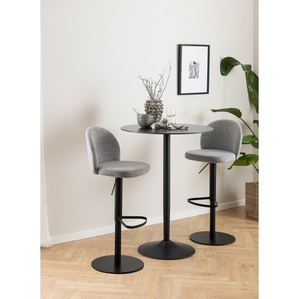 Черен и сив бар стол с регулируема височина (височина на седалката 55 см) Patricia - Actona-image-1