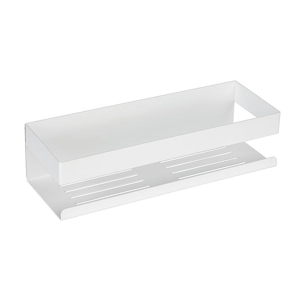 Рафт за баня без пробиване от неръждаема стомана в матово бял цвят Genova – Wenko