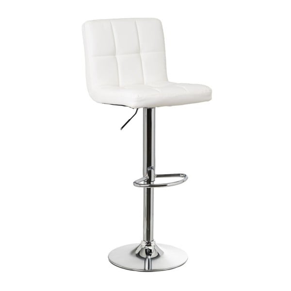 Бели бар столове в комплект от 2 бр. с регулируема височина  от имитация на кожа (височина на седалката 93 cm) – Casa Selección
