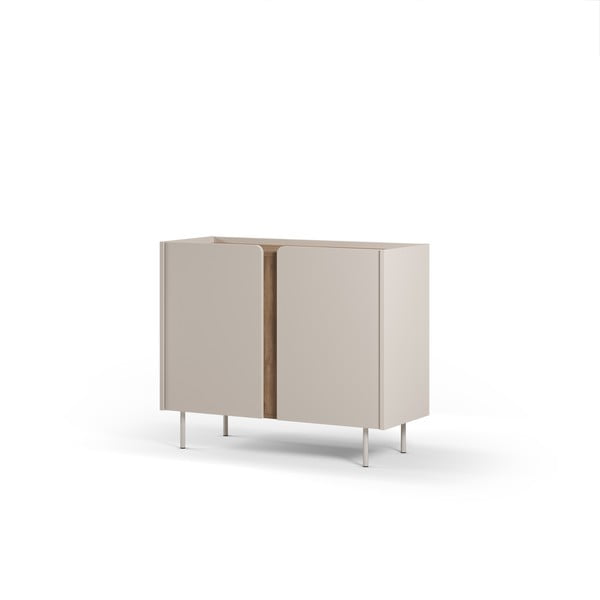 Кремаво-естествено шкафче от декор от дъб  100x82,5x40 cm Lucile – Marckeric-image-4