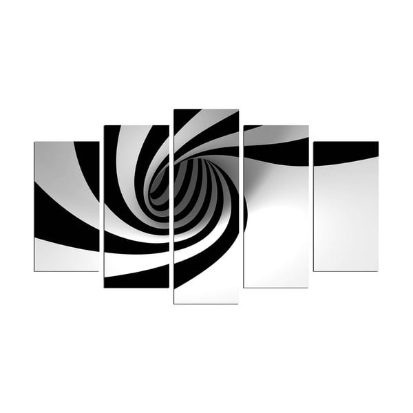 Спирална черно-бяла картина от няколко части, 110 x 60 cm - Charm