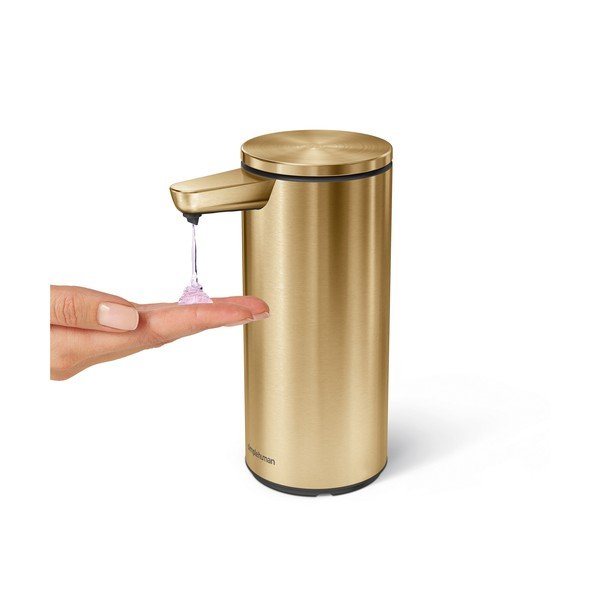 Лъскаво златист автоматичен стоманен диспенсер за сапун 266 ml – simplehuman-image-2
