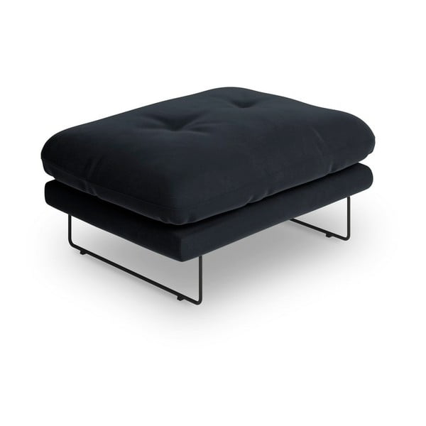 Тъмносин пуф с кадифена покривка Gravity - Windsor & Co Sofas-image-2