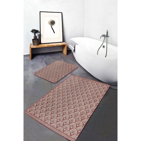 Кафяви кадифени килими за баня в комплект от 2 бр. 60x100 cm – Mila Home-image-2