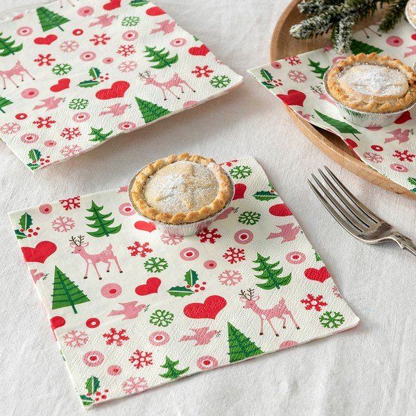 Салфетки в комплект от 20 бр. 25x25 cm 50s Christmas – Rex London-image-1