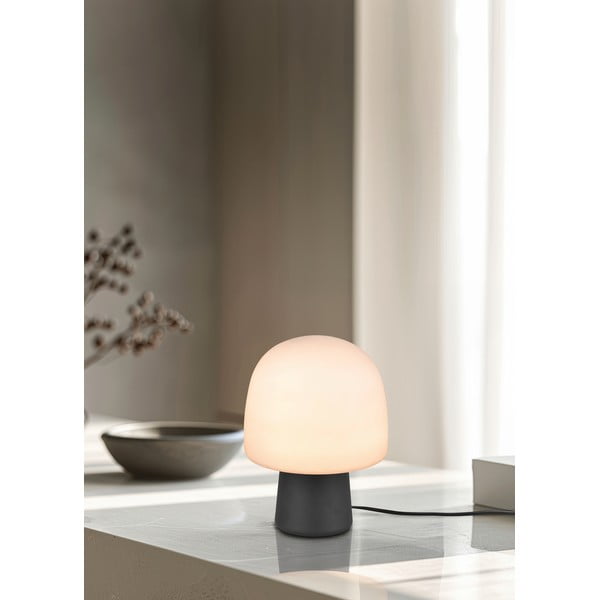 Черно-бяла настолна лампа със стъклен абажур (височина 27 cm) Steen – Trio-image-1