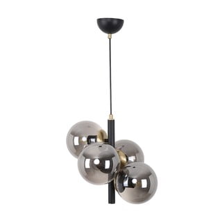 Черно-сива висяща лампа със стъклен абажур ø 15 cm Forte - Squid Lighting