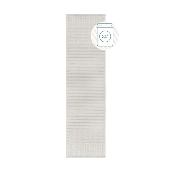 Бяла пътека от шенил подходяща за пране 60x240 cm Elton – Flair Rugs