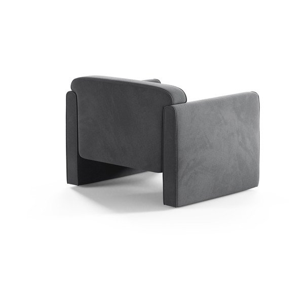 Сиво кадифено кресло Abby – Micadoni -image-2