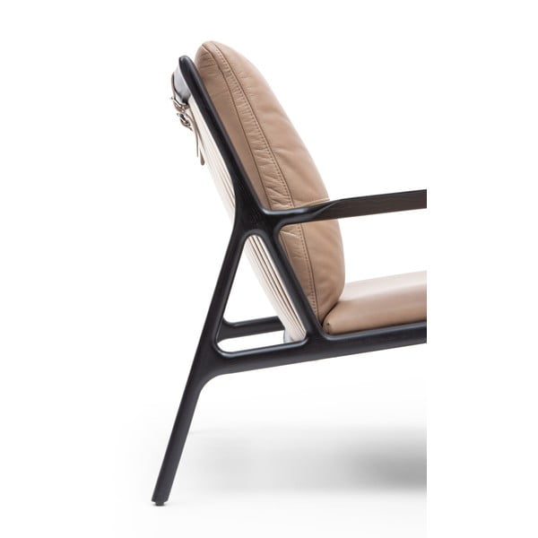 Черно-бежов кожен фотьойл Dedo - Gazzda-image-4