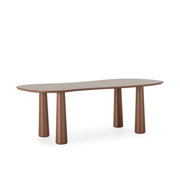 Кафява масичка за кафе с боров плот 110x220 cm Nahia – MOME-image-4