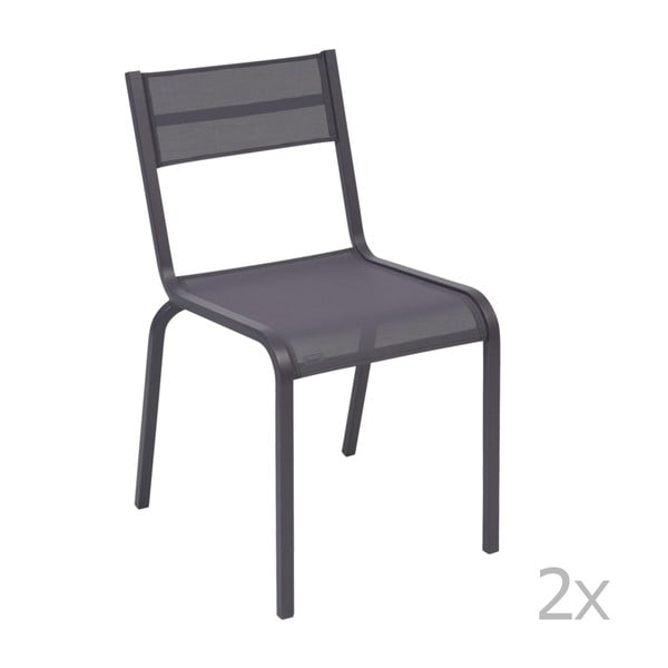 Комплект от 2 синьо-виолетови метални градински стола Oléron - Fermob