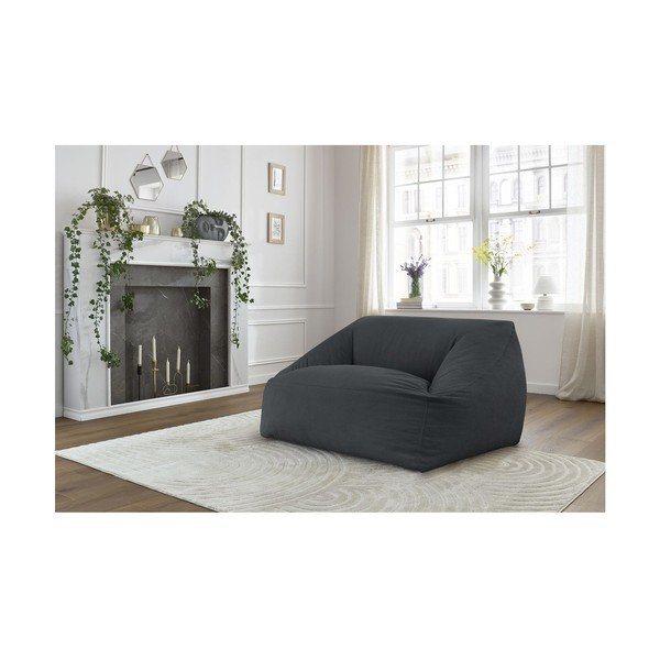 Тъмносив пуф от рипсено кадифе Lilibet – Bobochic Paris-image-1