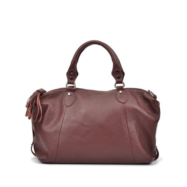 Виненочервена кожена чанта Mangotti Debra - Mangotti Bags-image-1
