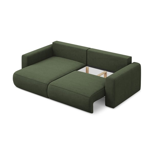 Разтегателен ъглов диван с място за съхранение в цвят каки (ляв ъгъл) Kapua – Makamii-image-3