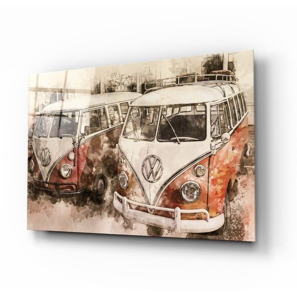 Картина върху стъкло , 110 x 70 cm Vosvos Minibus - Insigne