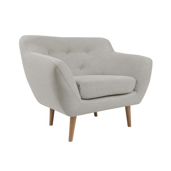 Krémové křeslo se světlými nohami Mazzini Sofas Sicile-image-3