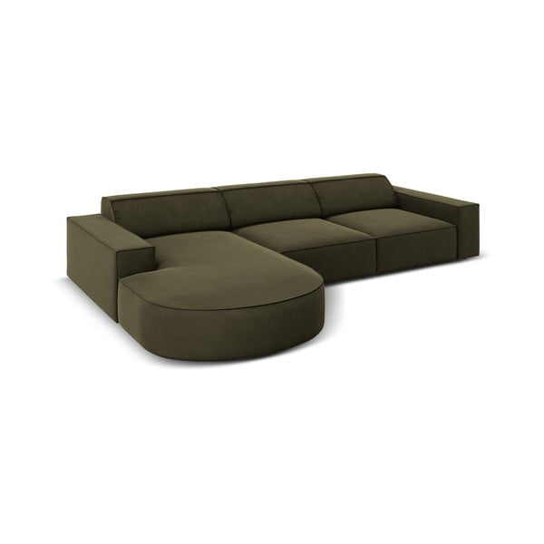 Ъглов диван от зелено кадифе (ляв ъгъл) Jodie - Micadoni Home-image-4