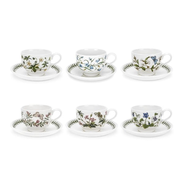 Комплект от 6 чаши с чинийки, изработени от фаянс Hello - Portmeirion