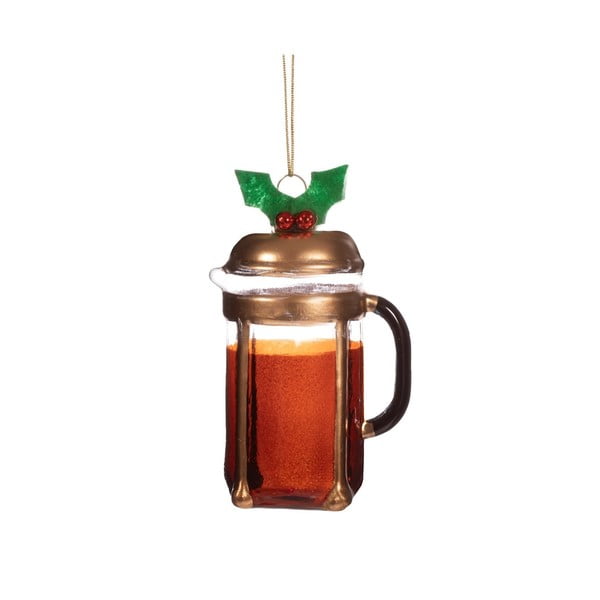 Стъклена  ръчно изработена коледна украса ø 5,5 cm Christmas Cafetiere – Sass & Belle
