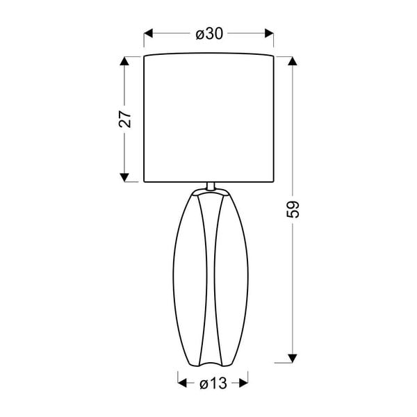 Бяло-зелена настолна лампа с текстилен абажур (височина 59 cm) Palma - Candellux Lighting-image-2