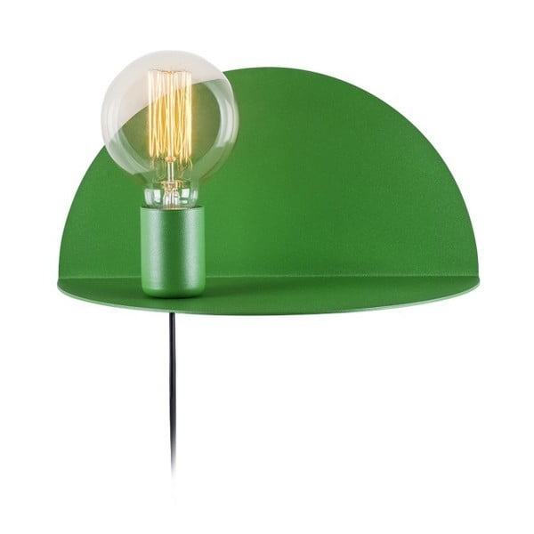 Зелена стенна лампа с рафт Shelfie, височина 15 cm - Unknown
