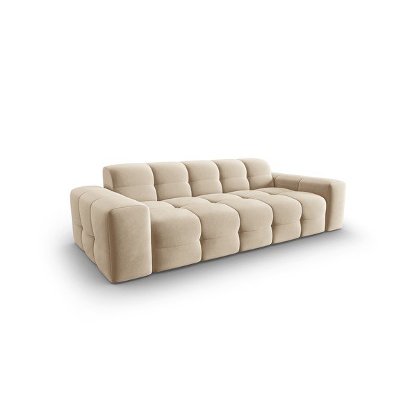 Бежов кадифен диван 222 cm Kendal - Micadoni Home-image-3