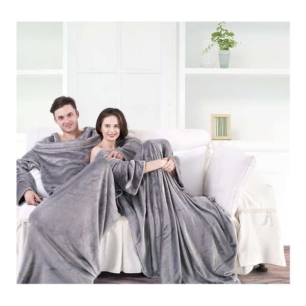Сиво одеяло от микрофибър Lazy, 200 x 170 cm - DecoKing-image-3