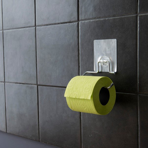 Самозалепващ се държач от хромирана стомана за тоалетна хартия Bestlock Magic Bath - Compactor-image-3