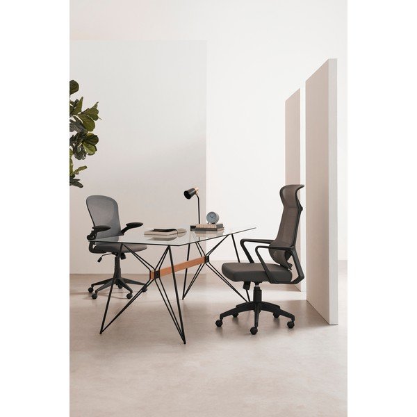 Черен тапициран офис стол Hoboken – Yes Everyday-image-1