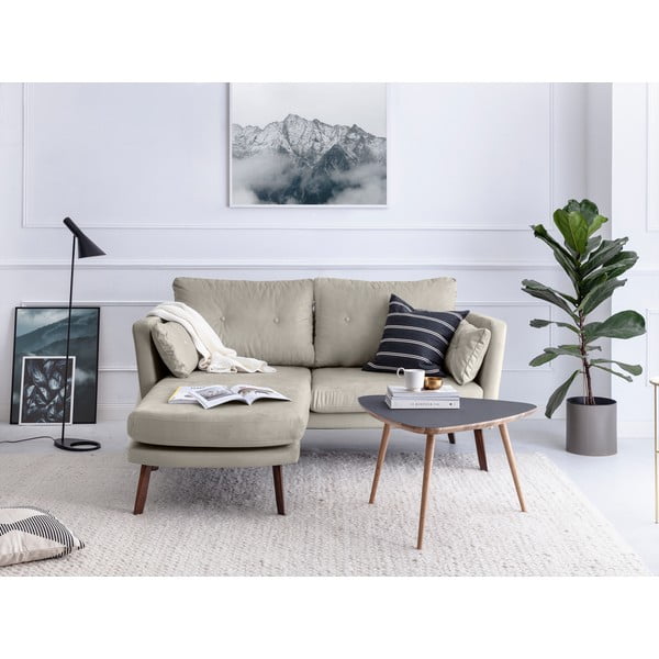 Светлобежов триместен диван Елена, с шезлонг в левия ъгъл - Mazzini Sofas-image-1