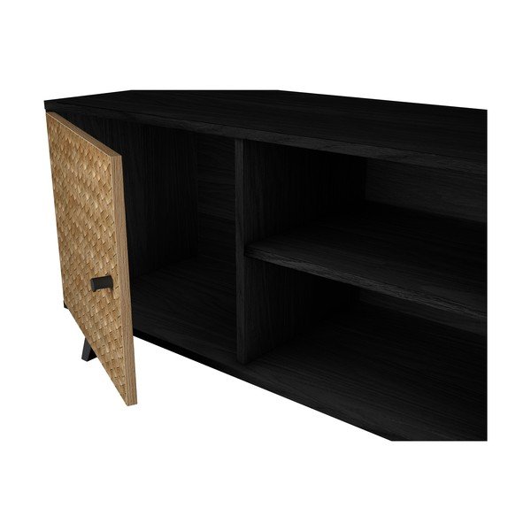 Черна маса за телевизор от екзотична дървесина 136x53 cm Hanoi - Marckeric-image-1