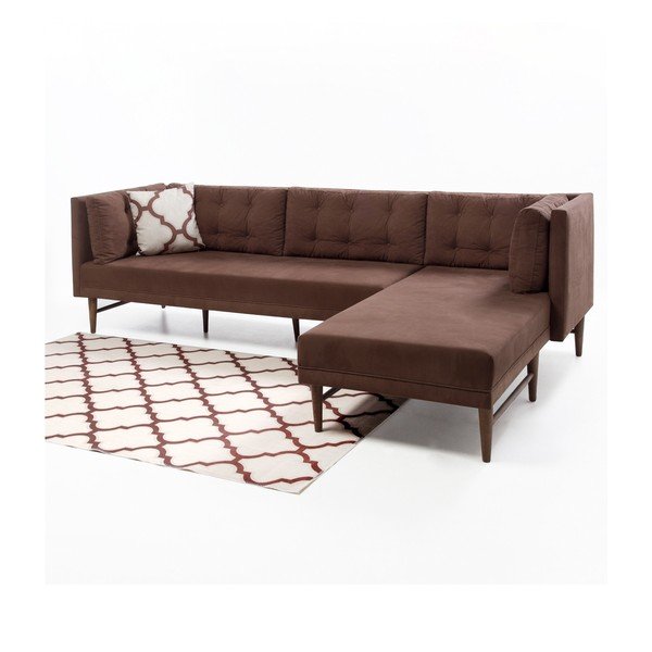 Кафяв диван десен ъгъл Amalia - Balcab Home-image-2