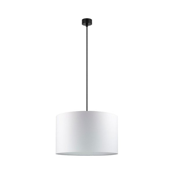 Бяла лампа за таван с черен кабел Mika, ∅ 40 cm - Sotto Luce