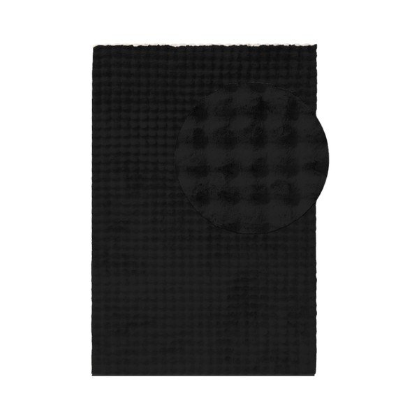 Черен килим подходящ за пране 150x230 cm Bubble Black – Mila Home