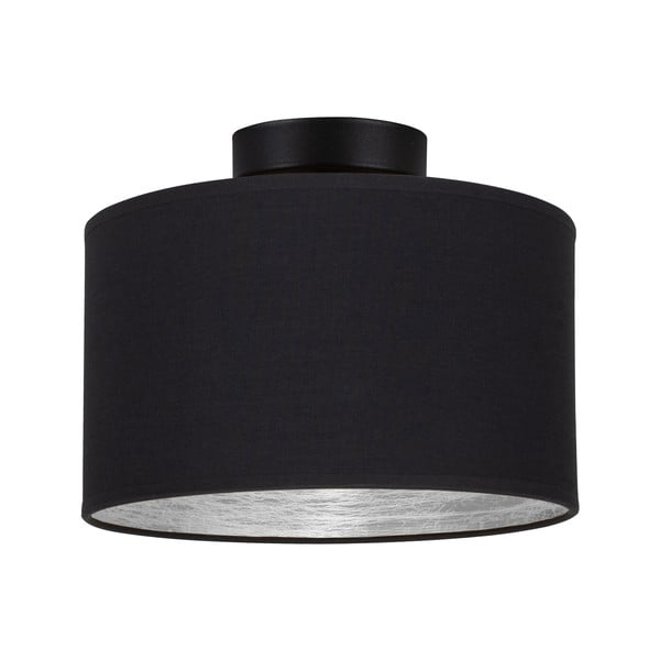 Черна лампа за таван със сребърни детайли S, ⌀ 25 cm Tres - Sotto Luce