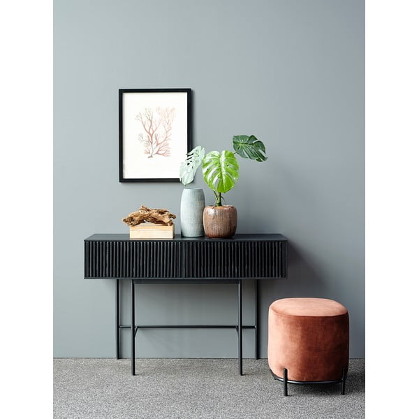 Конзолна маса от черен дъб с метални крака, дължина 120 cm Oxford - Canett-image-3